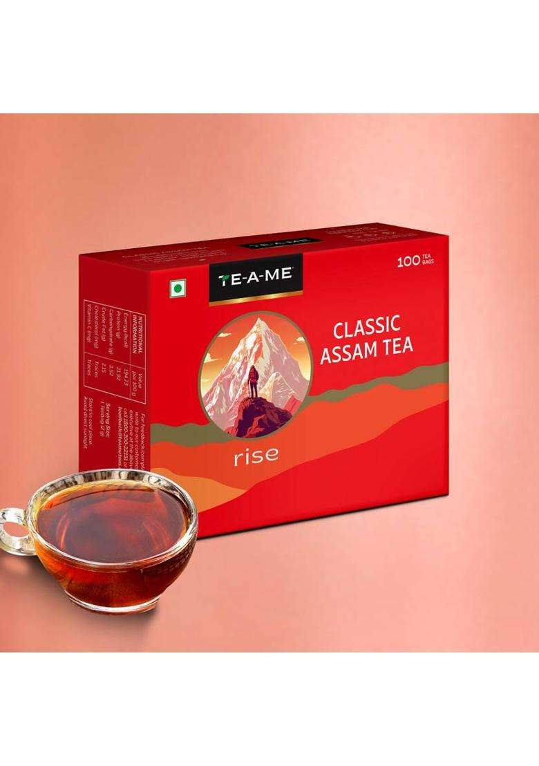 Te-A-Me Classic Assam Black Tea, 2G Of Premium Assam Tea In Each Unflavoured Black Tea Bags Box&nbsp;&nbsp;(100 Bags) - Indya
