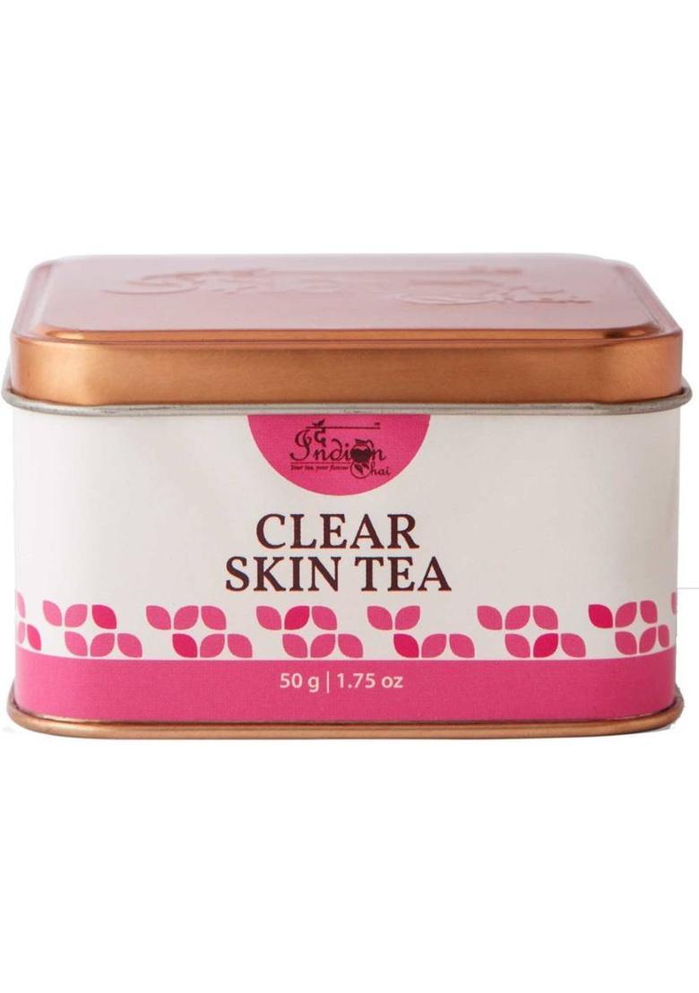 The Indian Chai Clear Skin Tea 50G With Rose, Chamomile, Lavender Sage For Skin Glow, Natural Beauty Enhancer Herbal Tea Rose Herbal Tea Tin (50 G)