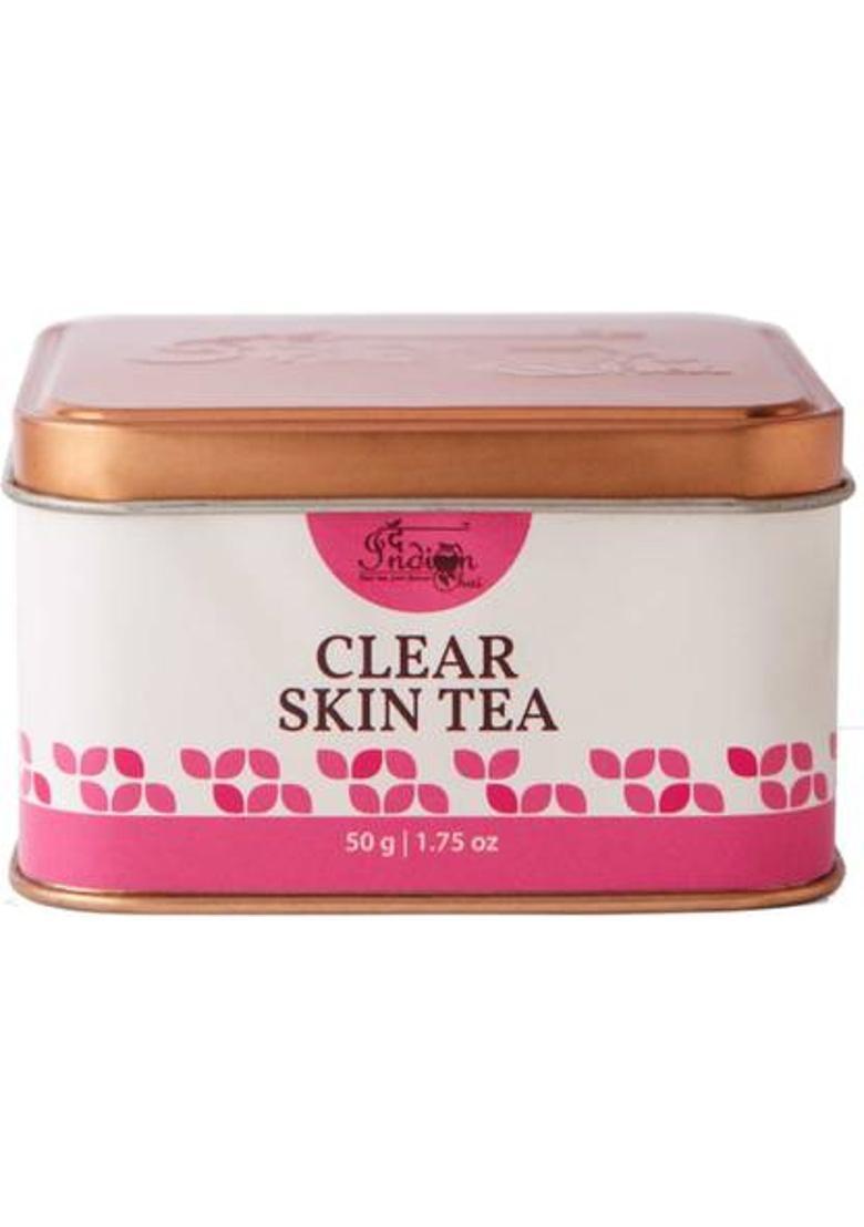 The Indian Chai Clear Skin Tea 50G With Rose, Chamomile, Lavender Sage For Skin Glow, Natural Beauty Enhancer Herbal Tea Rose Herbal Tea Tin (50 G)