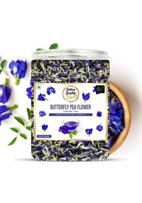 Online Quality Store Organic Butterfly Pea Flower Tea | Blue Pea Tea |Clitoria Ternatea| Herbal Tea Plastic Bottle&nbsp;&nbsp;(50 G)
