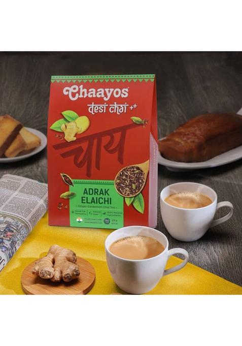Chaayos Adrak Elaichi Tea (Ginger And Cardamom) Masala Tea Box (100 G)