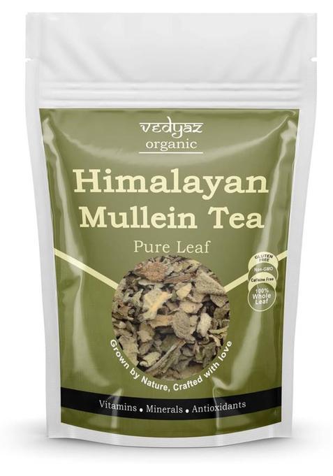 Vedyaz Organic Mullein Tea Leaves - Herbal Tea For Lung Detox, Immunity & Respiratory Health Herbal Tea Pouch&nbsp;&nbsp;(50 G)