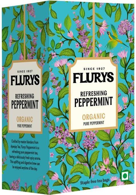 Flurys Organic Peppermint Tea Bags Box&nbsp;&nbsp;(20 Bags)