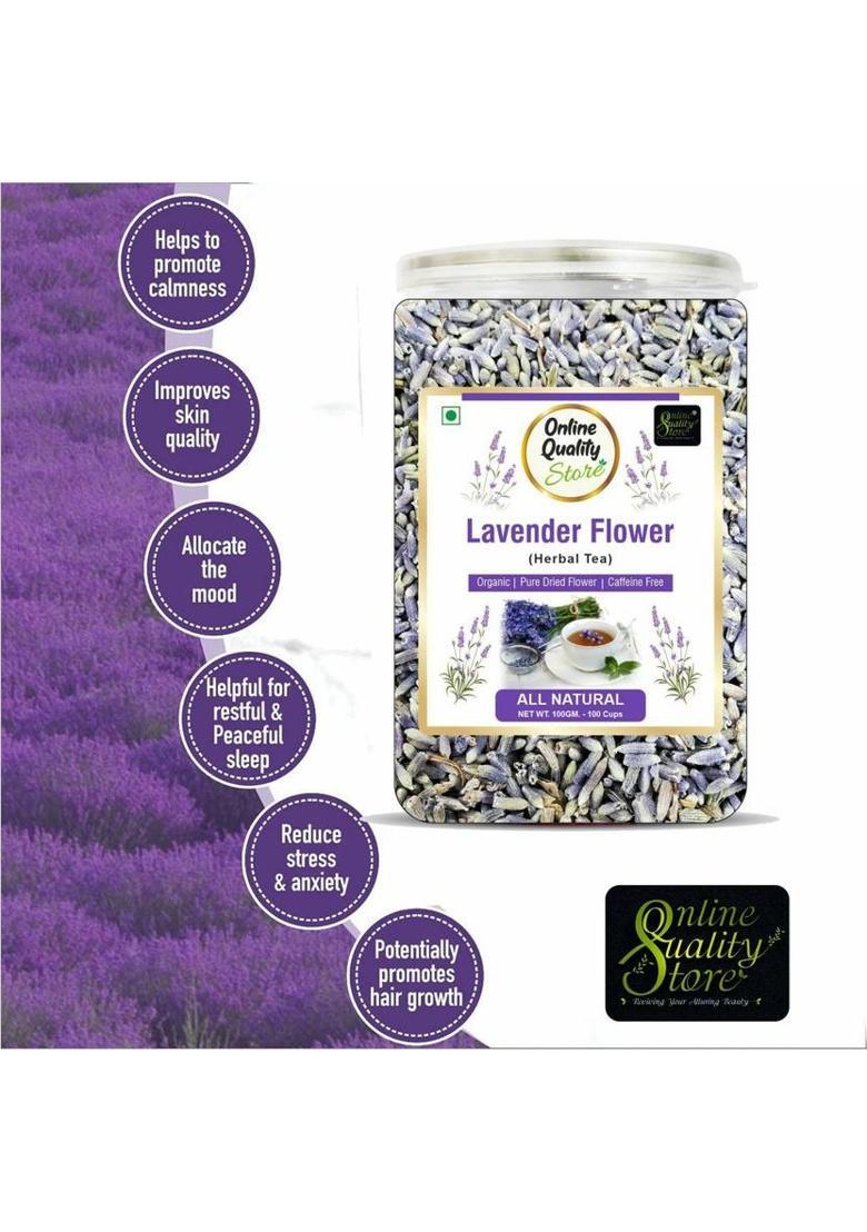 Online Quality Store Combo Pack Of Chamomile Flower Tea(100G) + Lavender Tea (100G)| Herbal Tea Plastic Bottle (2 X 100 G)