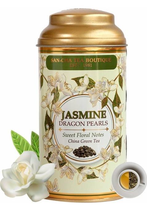 Sancha Jasmine Dragon Pearls Tea| 50G Loose Leaf Tea|Rich In Antioxidant|Dragon Pearls Jasmine Green Tea Tin (50 G)