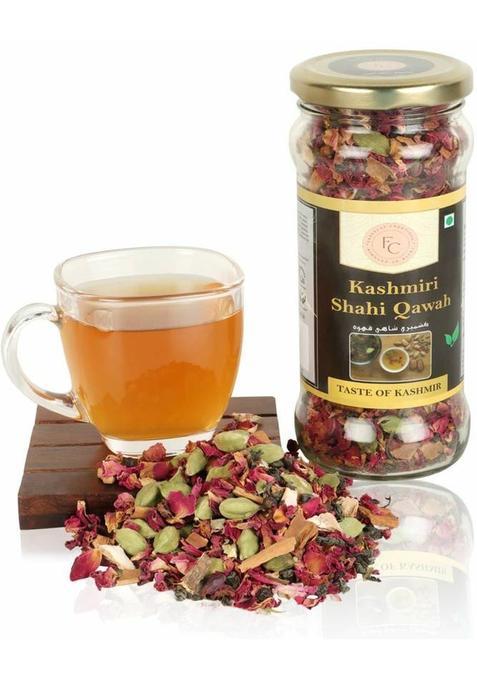 Fazeelat Creations Kashmiri Shahi Kahwa Green Tea Glass Bottle (100 G)