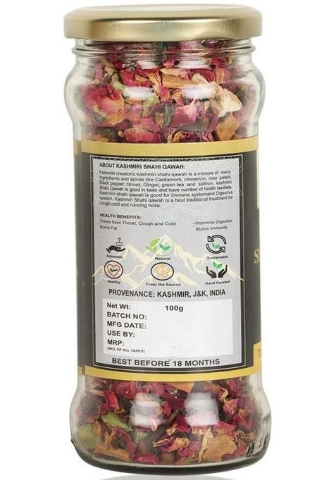 Fazeelat Creations Kashmiri Shahi Kahwa Green Tea Glass Bottle (100 G)