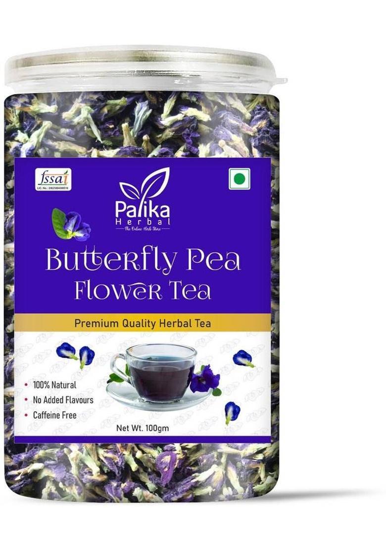 Palika Herbal Butterfly Pea Flower Tea | Aparajita,Shankhpushp, Caffeine Free, Detox & Non-Gmo Herbal Tea Plastic Bottle (100 G)