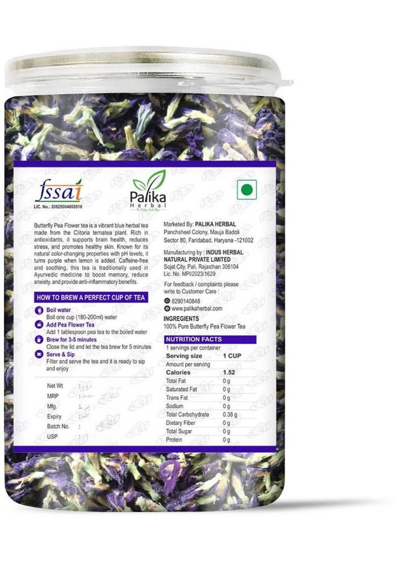 Palika Herbal Butterfly Pea Flower Tea | Aparajita,Shankhpushp, Caffeine Free, Detox & Non-Gmo Herbal Tea Plastic Bottle (100 G)