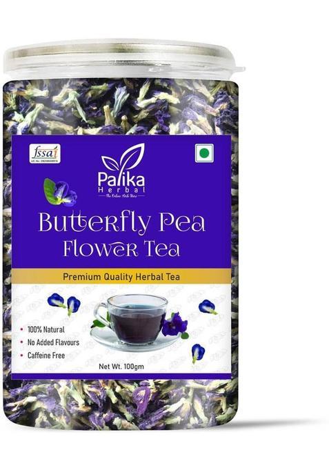 Palika Herbal Butterfly Pea Flower Tea | Aparajita,Shankhpushp, Caffeine Free, Detox & Non-Gmo Herbal Tea Plastic Bottle (100 G)