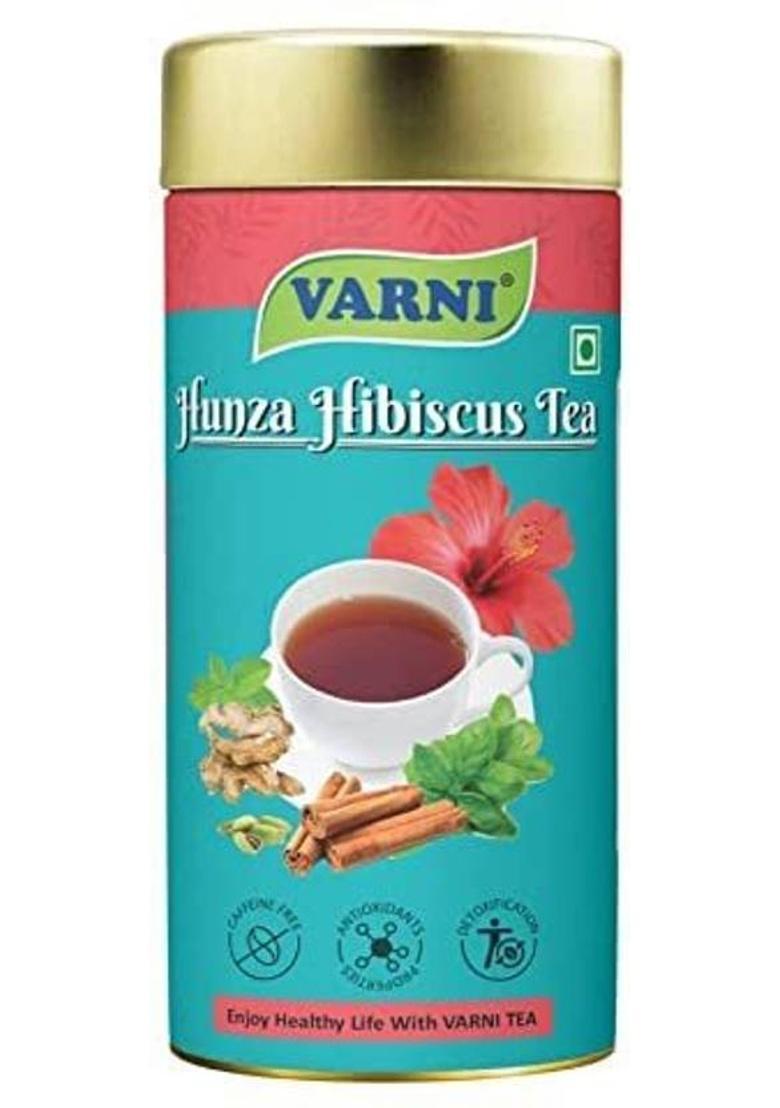 Varni Hunza Natural Herbal Tea|Healthy Tea|Builds Immunity|An Energetic Drink Cardamom, Hibiscus, Herbs, Spices Herbal Tea Tin (100 G)