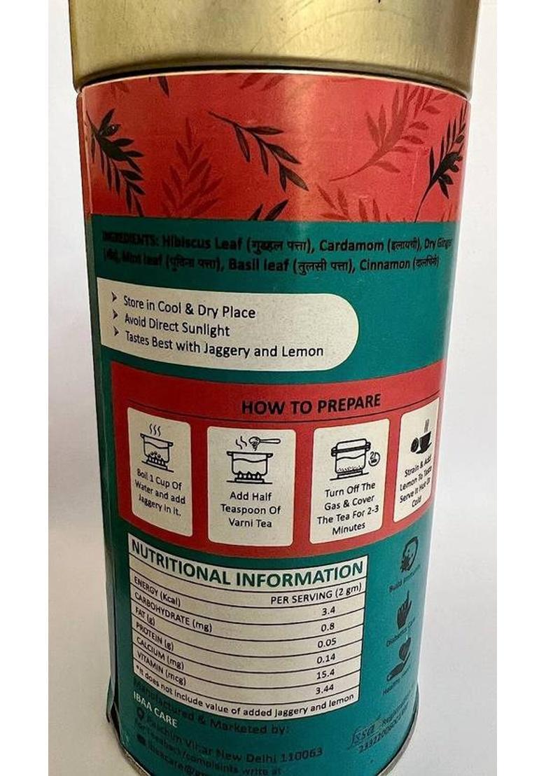 Varni Hunza Natural Herbal Tea|Healthy Tea|Builds Immunity|An Energetic Drink Cardamom, Hibiscus, Herbs, Spices Herbal Tea Tin (100 G)