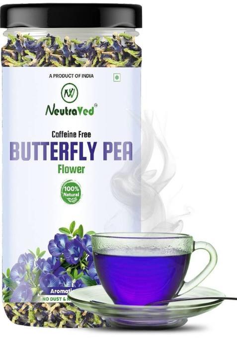 Neutraved Butterfly Pea Flower Tea Aprajita For Weight Loss Used As Cocktail, Mocktail Blue Tea Plastic Bottle&nbsp;&nbsp;(50 G)
