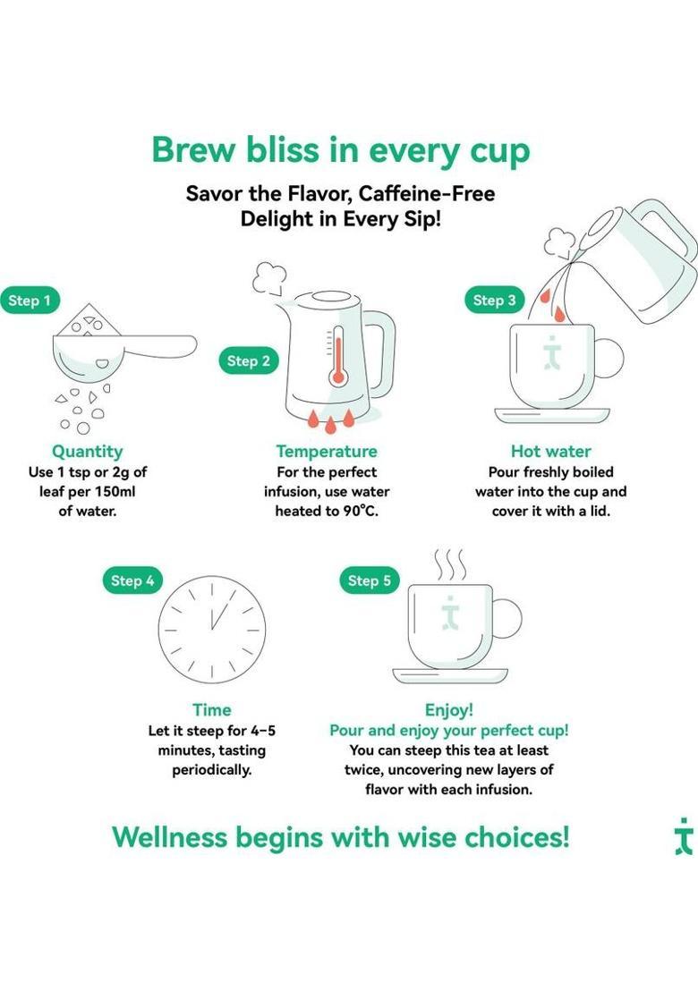 Tea Troops Rose & Lemongrass Herbal Tea | Caffeine-Free | Immunity & Stress Relief Herbal Tea Pouch (50 G)