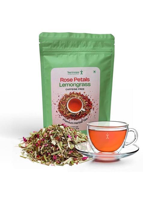 Tea Troops Rose & Lemongrass Herbal Tea | Caffeine-Free | Immunity & Stress Relief Herbal Tea Pouch&nbsp;&nbsp;(50 G)