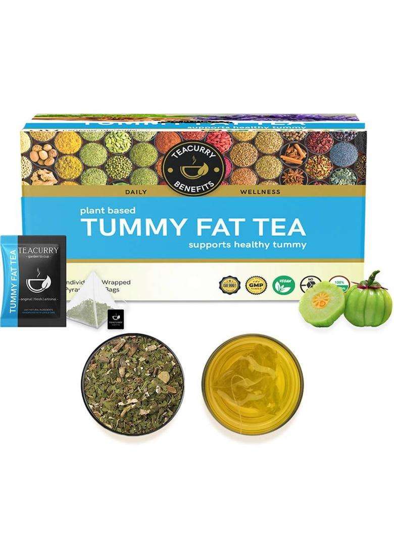 Teacurry Tummy Fat Tea -Support Lose Weight, Belly Naturally- For Men And Women Assorted Herbal Tea Bags Box&nbsp;&nbsp;(30 Bags) - Indya