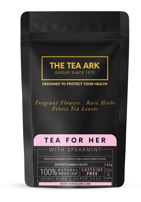The Tea Ark Organic Spearmint Herbal Tea For Women,Hormonal Balance,Pcos Pcod &Unwanted Hair Mint Herbal Tea Pouch&nbsp;&nbsp;(100 G)