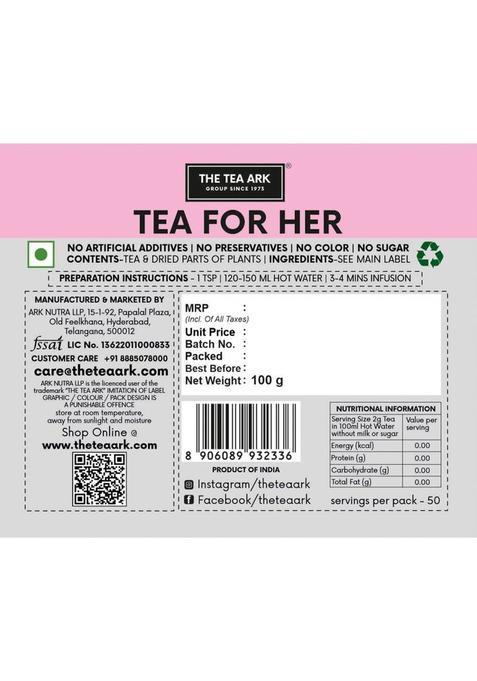 The Tea Ark Organic Spearmint Herbal Tea For Women,Hormonal Balance,Pcos Pcod &Unwanted Hair Mint Herbal Tea Pouch (100 G)