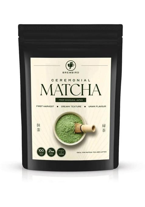 Brewbird Matcha Tea Powder Ceremonial Grade Shizuoka Japan First Harvest Green Tea Leaves Matcha Tea Pouch&nbsp;&nbsp;(30 G)