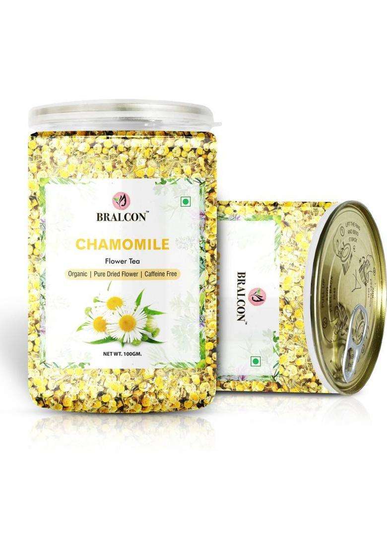 Bralcon Organic Hibiscus Tea, Butterfly Pea Flower Tea, Chamomile Tea, Lemongrass Tea | Herbal Tea Plastic Bottle&nbsp;&nbsp;(4 X 100 G) - Indya