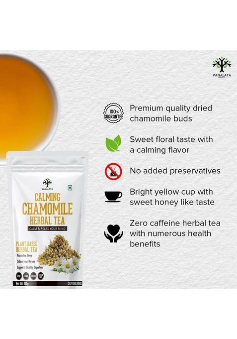 Vanalaya Chamomile Herbal Tea Made From Whole Dried Chamomile Flowers For Stress Relief And Good Sleep Chamomile Herbal Tea Pouch (100 G)