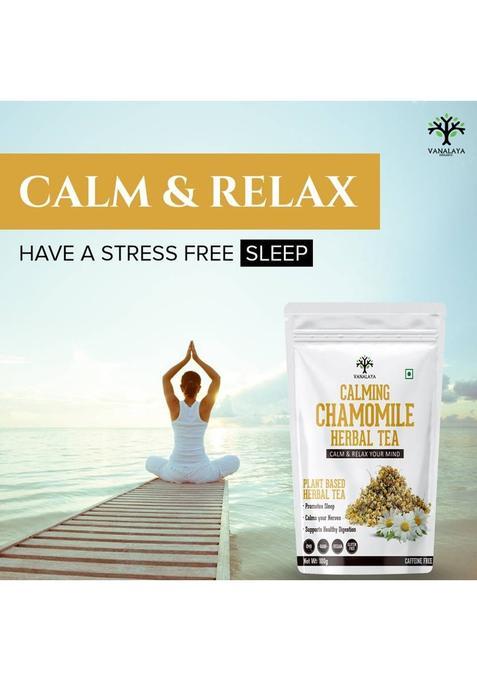 Vanalaya Chamomile Herbal Tea Made From Whole Dried Chamomile Flowers For Stress Relief And Good Sleep Chamomile Herbal Tea Pouch (100 G)