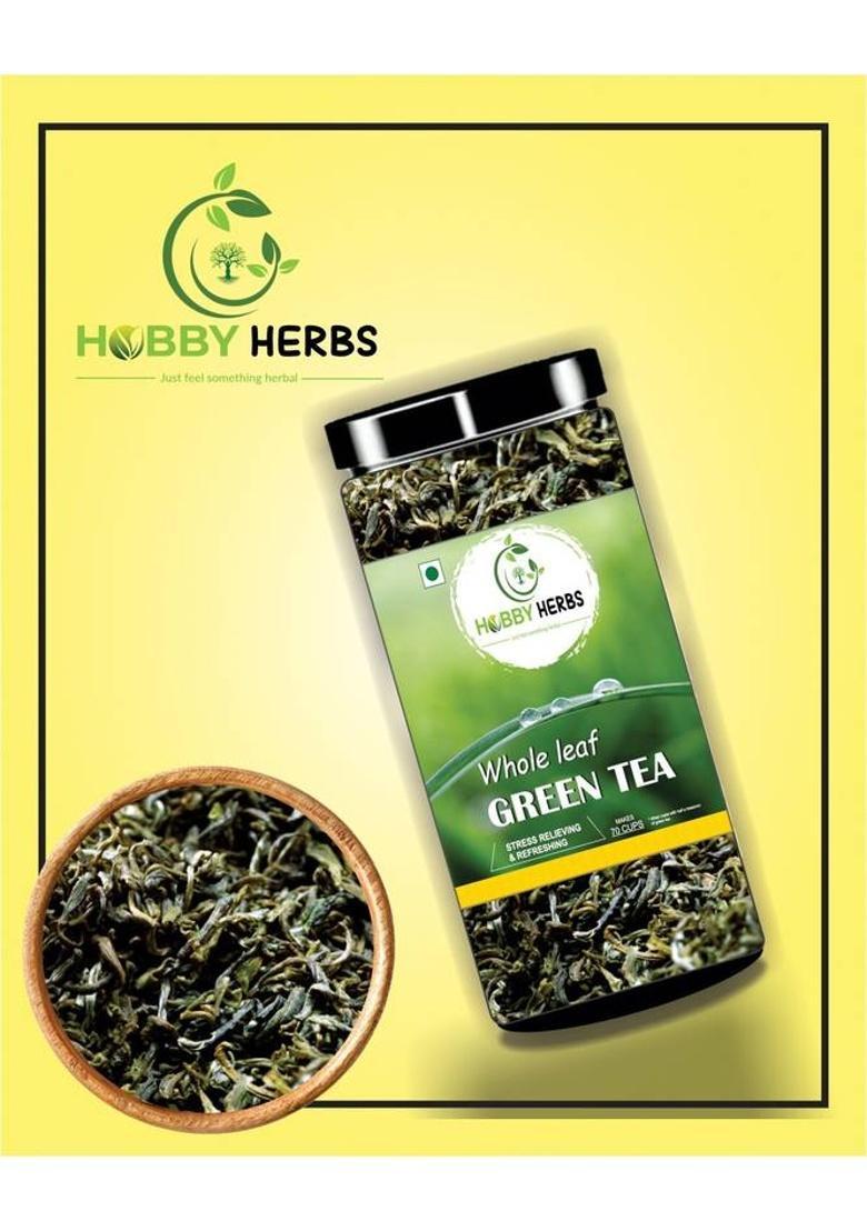 Hobby Herbs Green Tea 300G | Long Leaves | Green Tea For Weight Loss | Whole Leaf Green Tea| Green Tea Mason Jar (3 X 100 G)