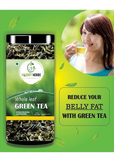 Hobby Herbs Green Tea 300G | Long Leaves | Green Tea For Weight Loss | Whole Leaf Green Tea| Green Tea Mason Jar (3 X 100 G)