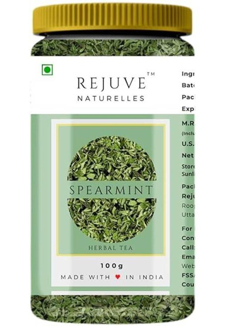 Rejuve Naturelles Premium Spearmint Tea 100G | Freshly Packed Herbal Tea For Pcos,Pcod Herbal Tea Plastic Bottle (100 G)