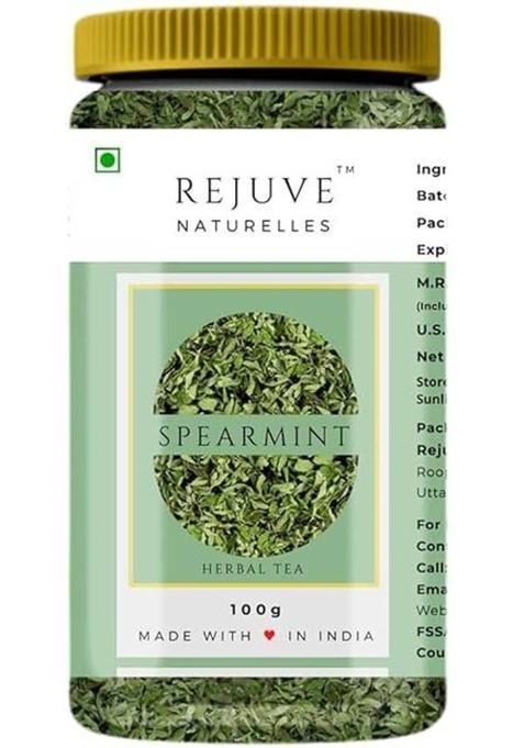Rejuve Naturelles Premium Spearmint Tea 100G | Freshly Packed Herbal Tea For Pcos,Pcod Herbal Tea Plastic Bottle&nbsp;&nbsp;(100 G)