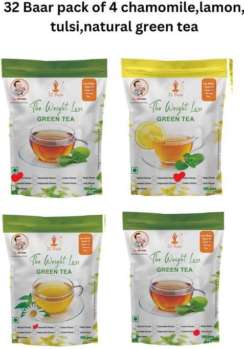 32 Baar Set Of 4 Chamomile Green Tea Pouch&nbsp;&nbsp;(4 X 100 G)
