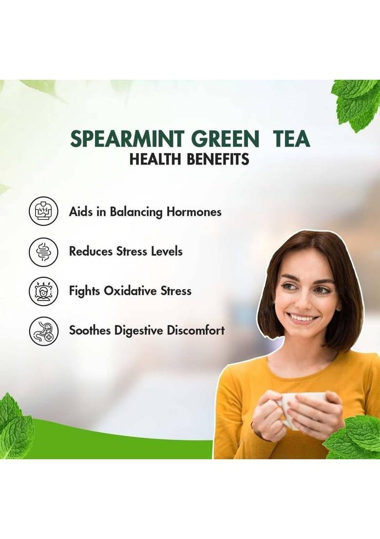 Sorich Organics Spearmint Green Tea For Pcos Weight Loss Boosts Immunity Green Tea Pouch (50 G)