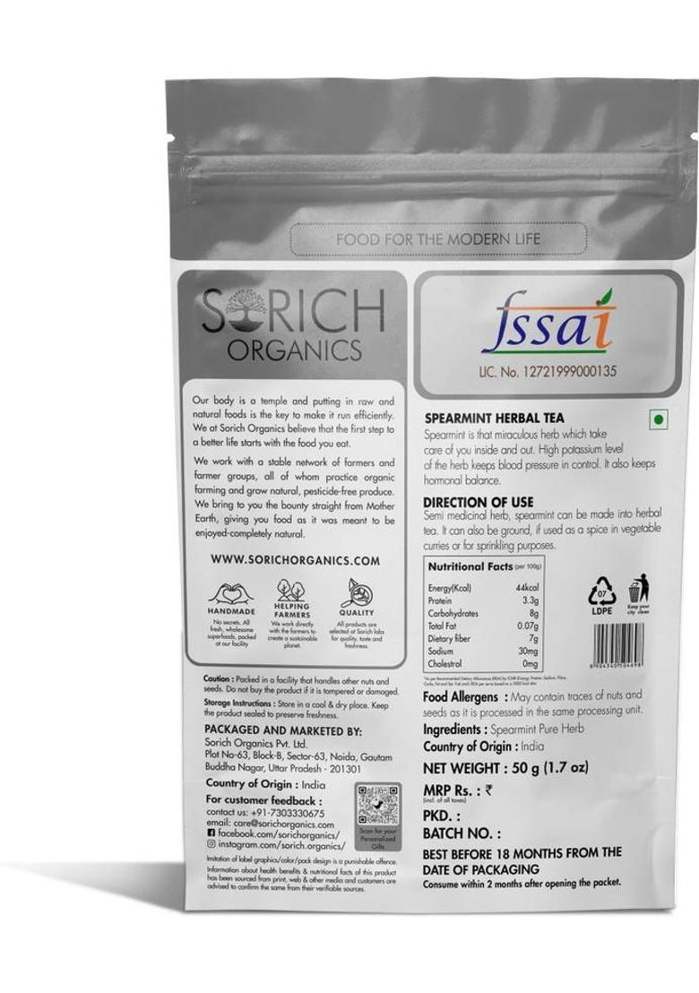 Sorich Organics Spearmint Green Tea For Pcos Weight Loss Boosts Immunity Green Tea Pouch (50 G)