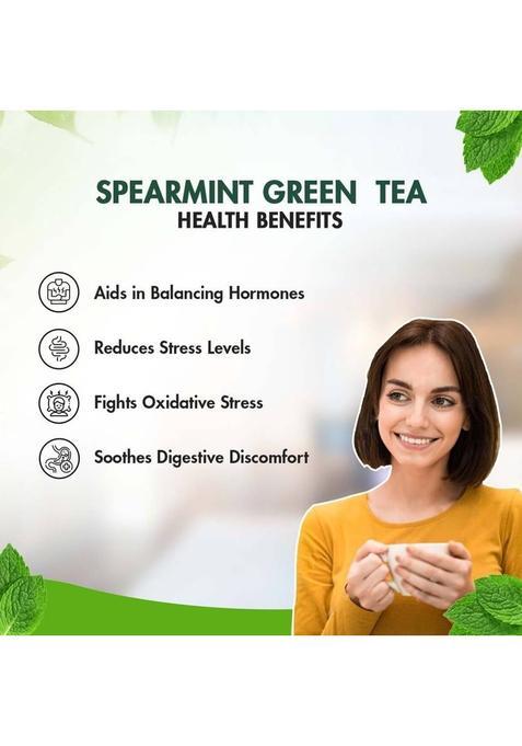 Sorich Organics Spearmint Green Tea For Pcos Weight Loss Boosts Immunity Green Tea Pouch (50 G)