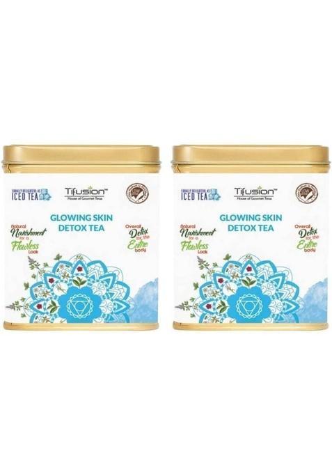 Tifusion Glowing Skin Tea For Healthy Hair & Glowing Skin | For Antiageing, Wrinkles Rose Herbal Tea Tin&nbsp;&nbsp;(2 X 100 G)