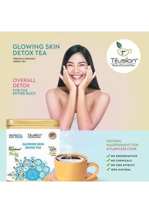 Tifusion Glowing Skin Tea For Healthy Hair & Glowing Skin | For Antiageing, Wrinkles Rose Herbal Tea Tin (2 X 100 G)