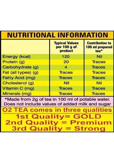 O2 Tea Premium Black Tea 250 Grm Pack Unflavoured Black Tea Vacuum Pack (250 G)