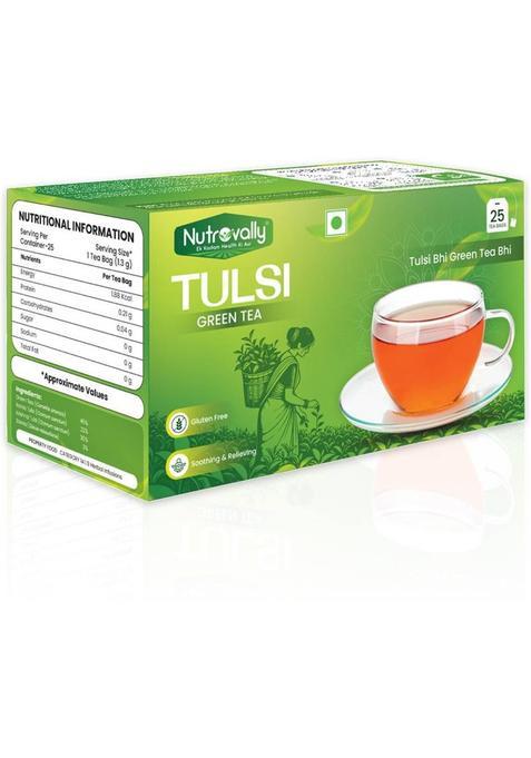 Nutrovally Green Tea With Tulsi | Natural Weight-Loss Support Tulsi Green Tea Bags Box&nbsp;&nbsp;(25 Bags)