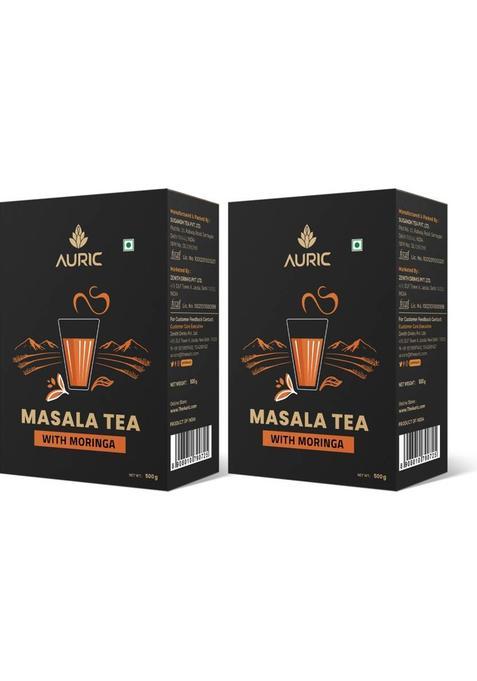 Auric Kadak Moringa Masala Tea - Black Tea From Assam & Darjeeling With 7 Real Spices Spices Masala Tea Box&nbsp;&nbsp;(2 X 0.5 Kg)