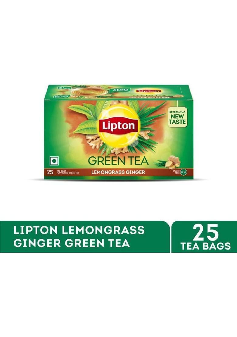 Lipton Lemongrass Ginger I Tasty Green Tea I Reduce Bally Fat Green Tea Box (32.5 G)