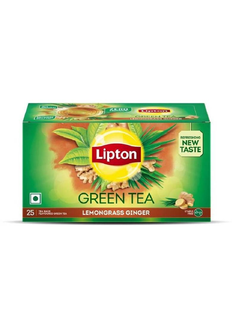 Lipton Lemongrass Ginger I Tasty Green Tea I Reduce Bally Fat Green Tea Box (32.5 G)