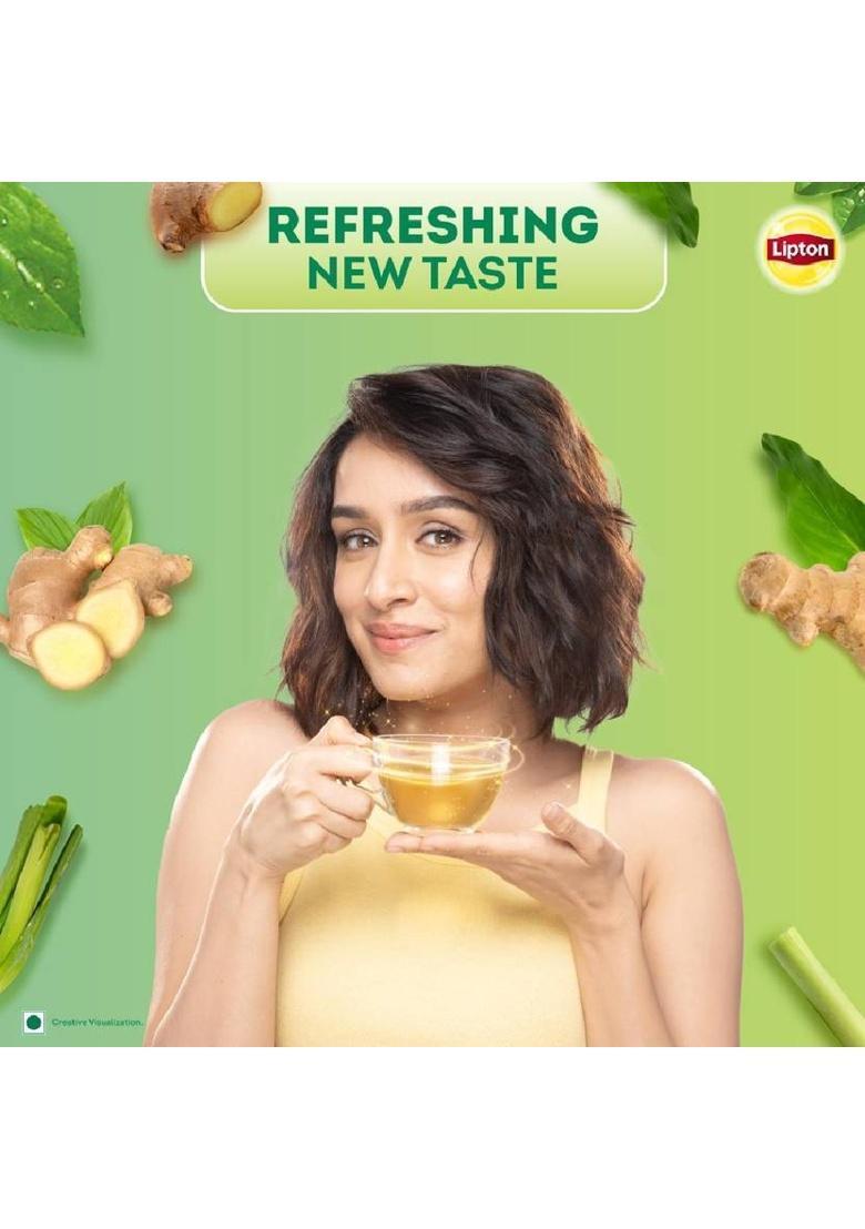 Lipton Lemongrass Ginger I Tasty Green Tea I Reduce Bally Fat Green Tea Box (32.5 G)