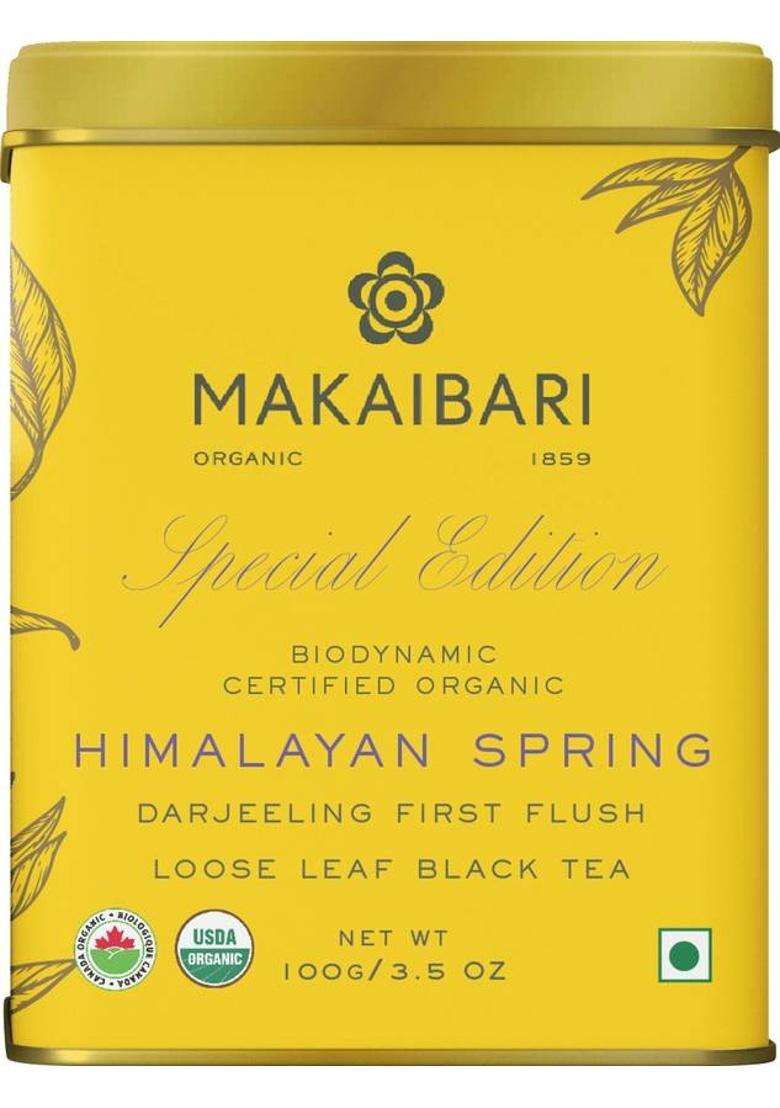 Makaibari Himalayan Spring First Flush Loose Black Tea 100 Gm | Usda Organic Certified Black Tea Tin&nbsp;&nbsp;(100 G) - Indya