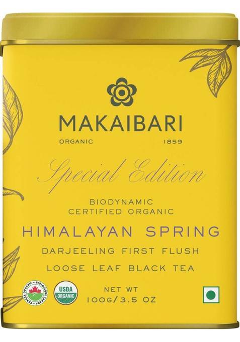 Makaibari Himalayan Spring First Flush Loose Black Tea 100 Gm | Usda Organic Certified Black Tea Tin&nbsp;&nbsp;(100 G)