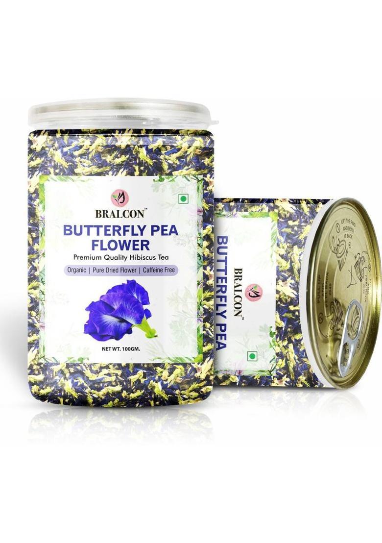 Bralcon Organic Butterfly Pea Flower Tea And Chamomile Flower Tea Combo Pack 100G Each| Herbal Tea Plastic Bottle (2 X 100 G)