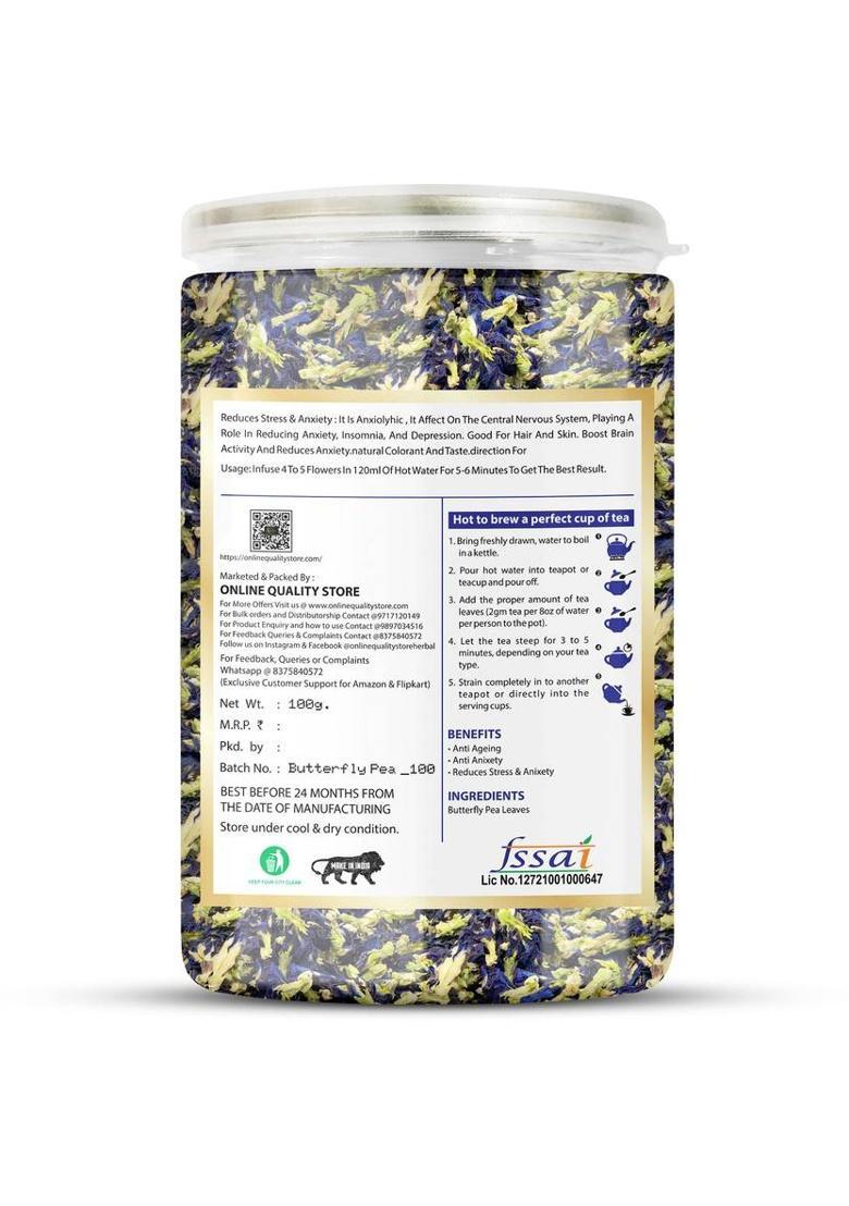 Online Quality Store Hibiscus Flower Tea, Butterfly Pea Flower Tea, Rose Flower Tea Combo-100G Each| Herbal Tea Plastic Bottle (3 X 100 G)