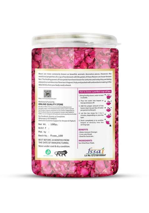 Online Quality Store Hibiscus Flower Tea, Butterfly Pea Flower Tea, Rose Flower Tea Combo-100G Each| Herbal Tea Plastic Bottle (3 X 100 G)