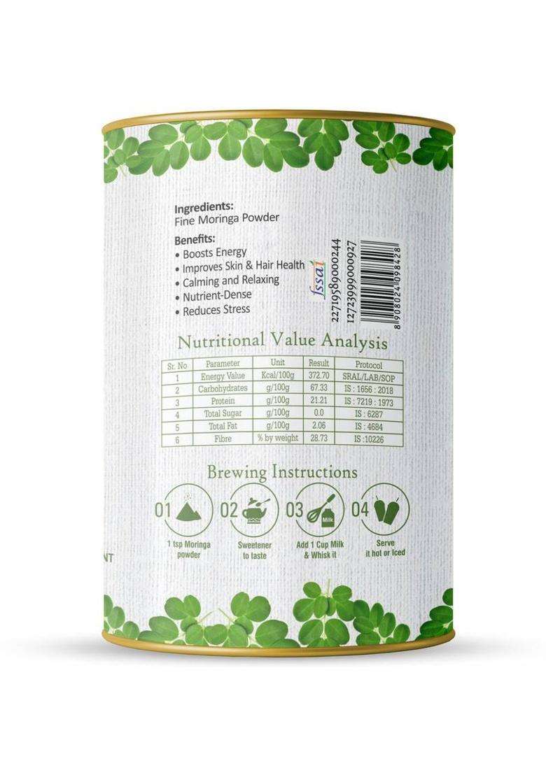 The Meadows Moringa Latte, A Caffeine Free & 100% Natural Health Supplement Matcha Tea Tin&nbsp;&nbsp;(200 G) - Indya