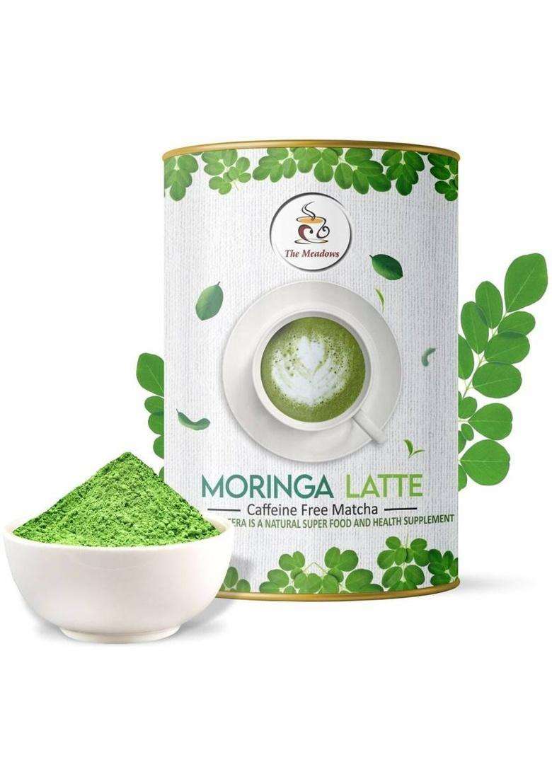 The Meadows Moringa Latte, A Caffeine Free & 100% Natural Health Supplement Matcha Tea Tin&nbsp;&nbsp;(200 G) - Indya
