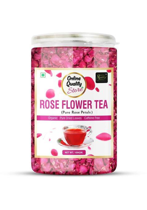 Online Quality Store Organic Rose Flower Tea - 100G | Sun Dried Rose Petals| Rose Tea | Rose Herbal Tea Plastic Bottle&nbsp;&nbsp;(100 G)